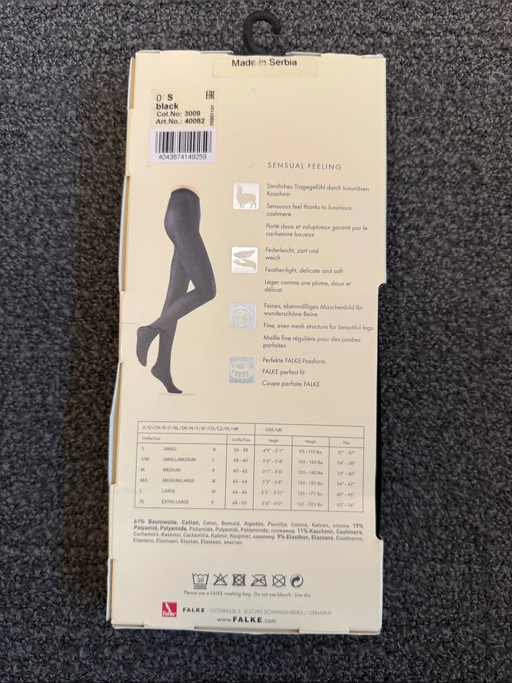 Falke Sensual Cashmere 50 Tights in Black